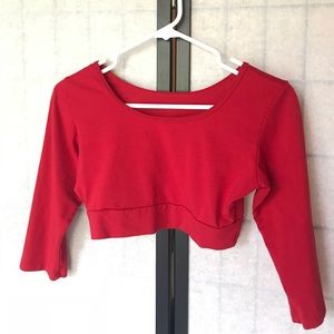 HALFTEE Red Reversible Quarter Sleeve Crop Top